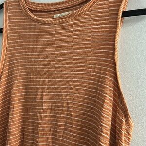 Madewell Orange Striped Tank Top